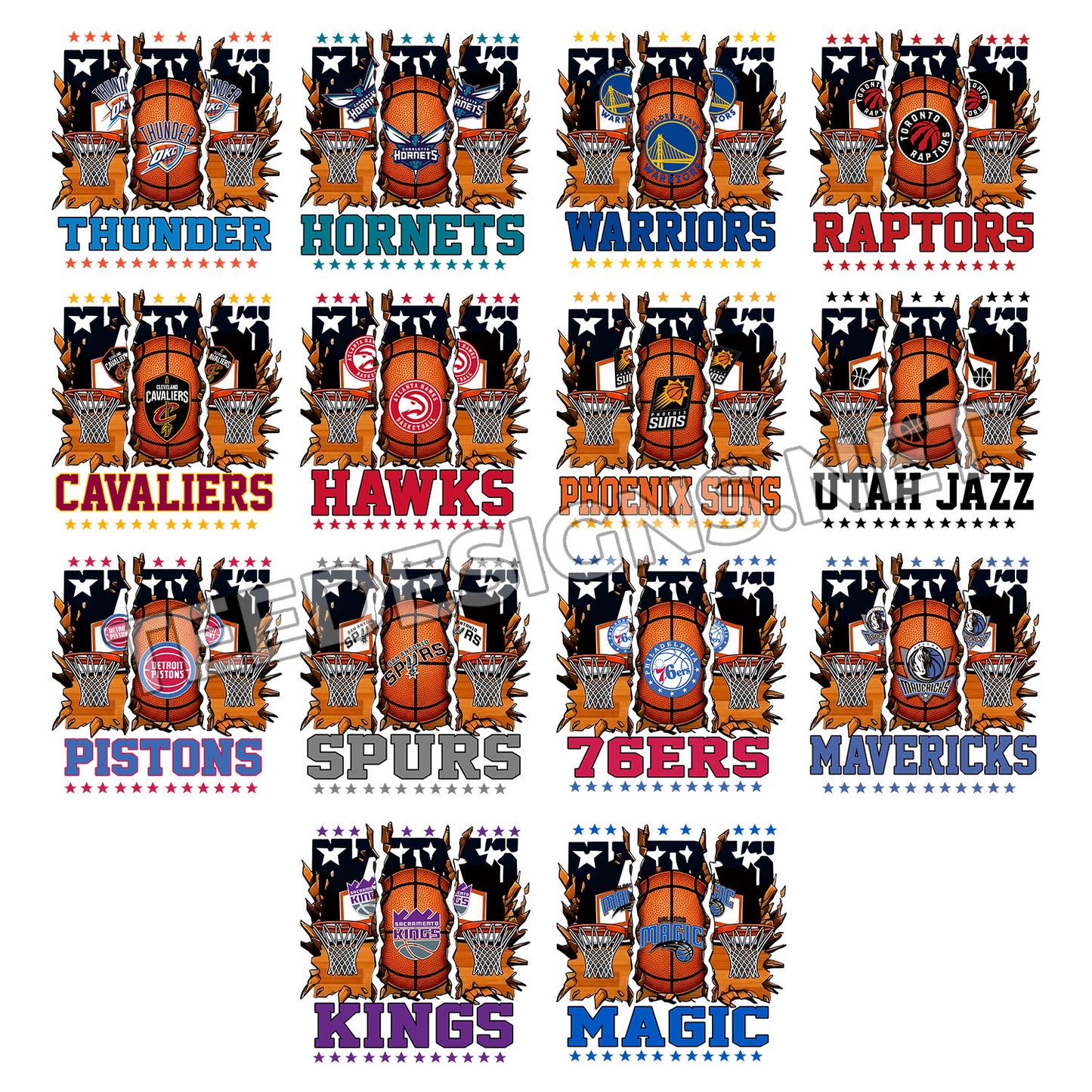 30 Broken Basketball NBA Designs PNG