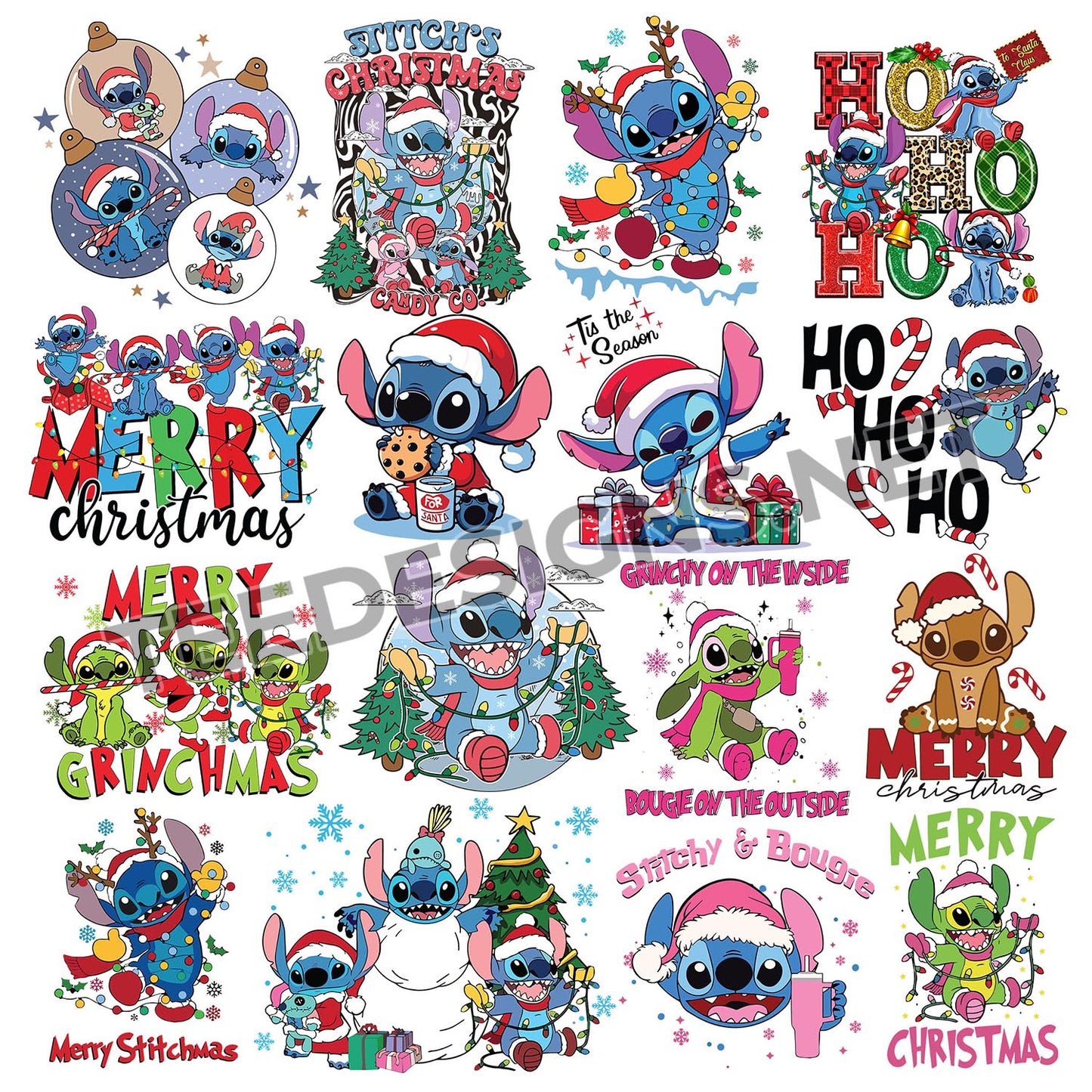 30 Christmas Stitch Designs PNG