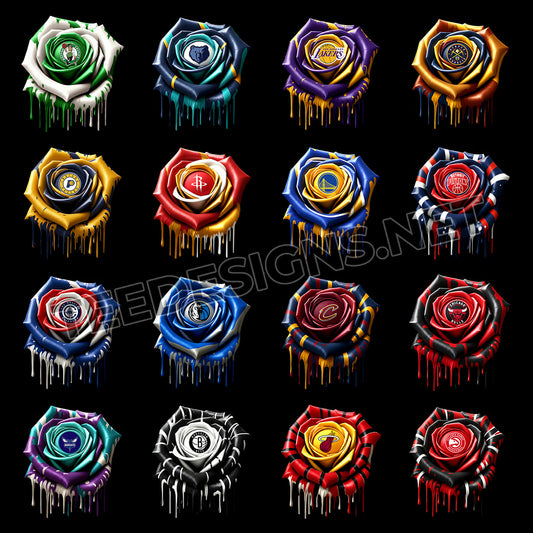 30 Dripping Rose NBA Designs PNG