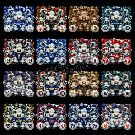 30 Highland Cow MLB Designs PNG