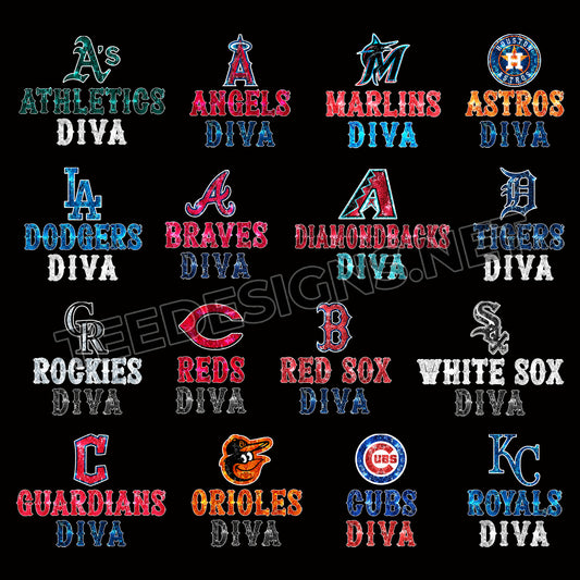 30 MLB Glitter Diva Designs PNG