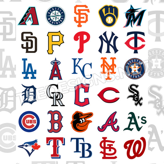 30 MLB Team Logos PNG