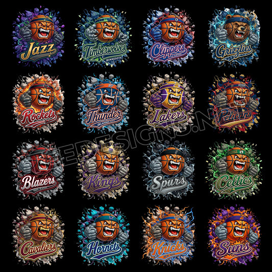 30 NBA Angry Basketball Designs PNG