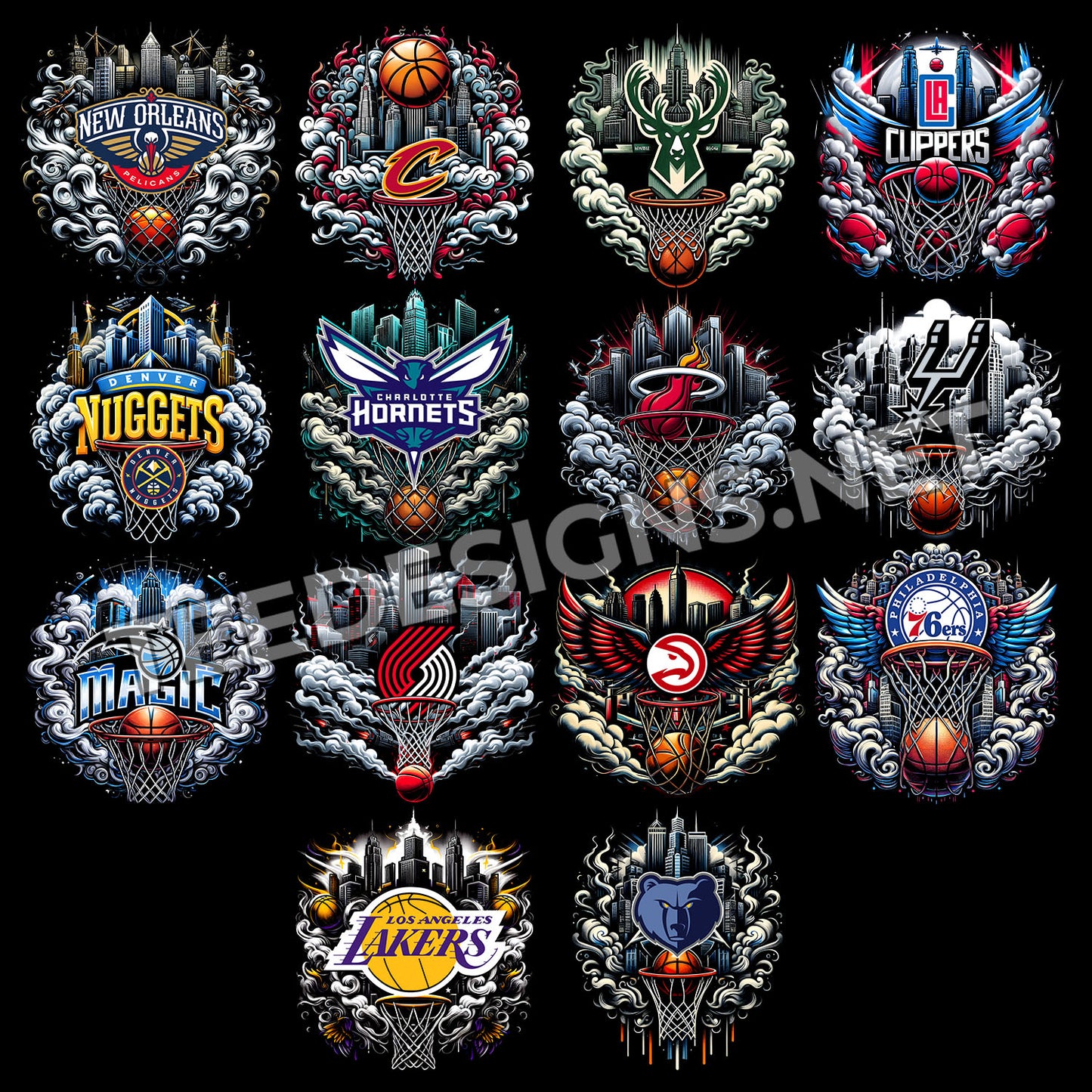 30 NBA Smoke Designs PNG