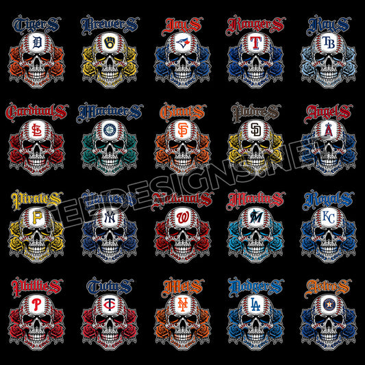 30 Skull Tattoo Theme MLB Designs PNG