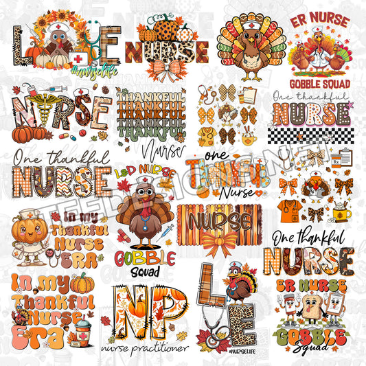 30 Thanksgiving Nurse Designs PNG