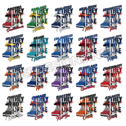 30 They Not Like Us Sneakers MLB Designs PNG