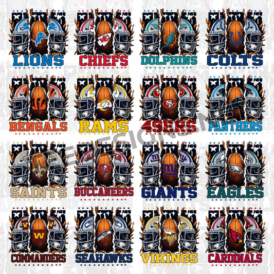 32 Broken Helmet NFL Designs PNG