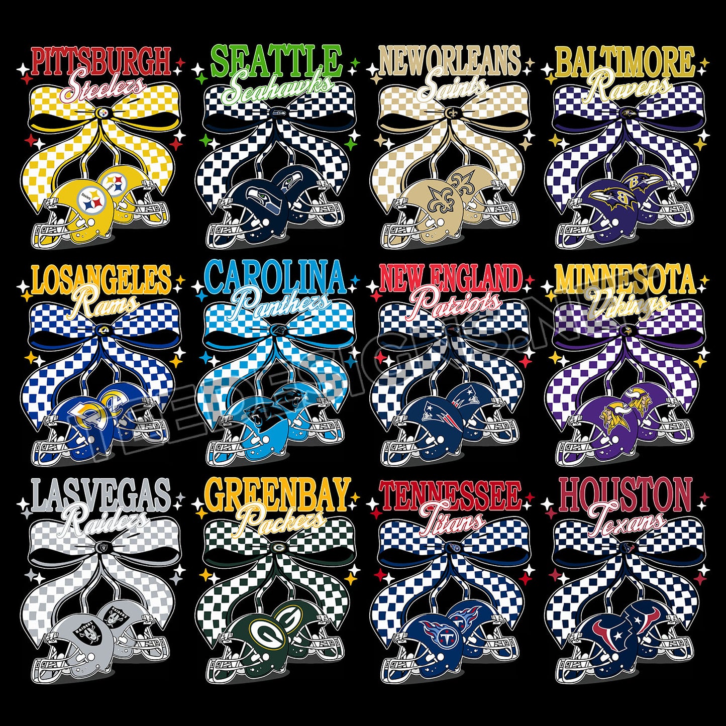 32 Checkers Bow NFL Designs PNG