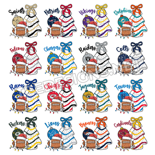 32 Christmas Tree Cake NFL Designs PNG