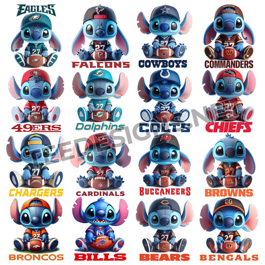 32 Cute Stitch NFL Designs PNG