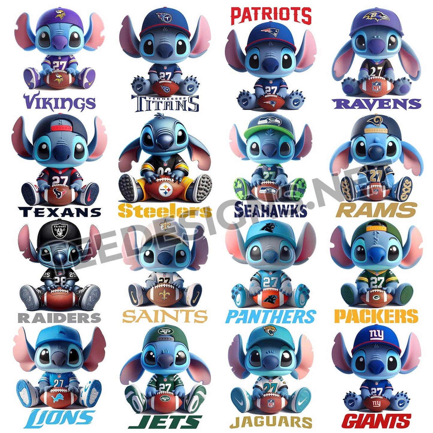 32 Cute Stitch NFL Designs PNG