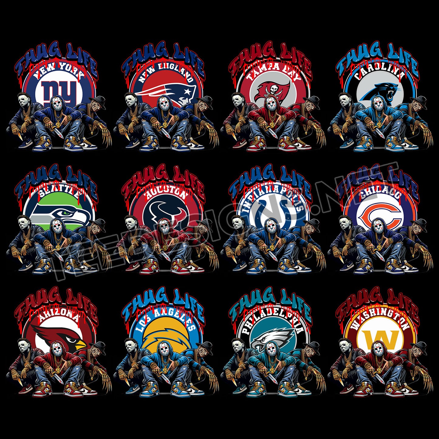 32 Exclusive Thug Life NFL Designs PNG