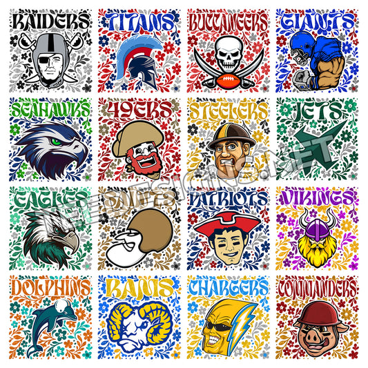 32 Floral Mascot NFL Designs PNG