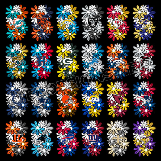 32 Floral NFL Team Sleeve Designs PNG