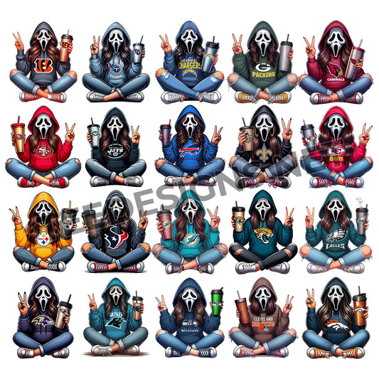 32 Ghostface Girl NFL Designs PNG