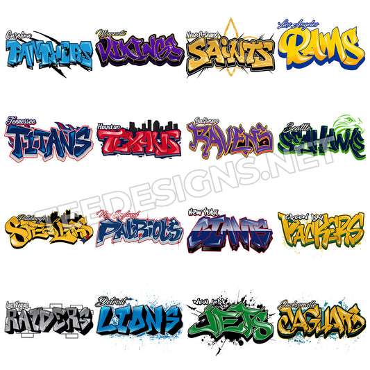 32 Graffiti Style NFL Designs PNG