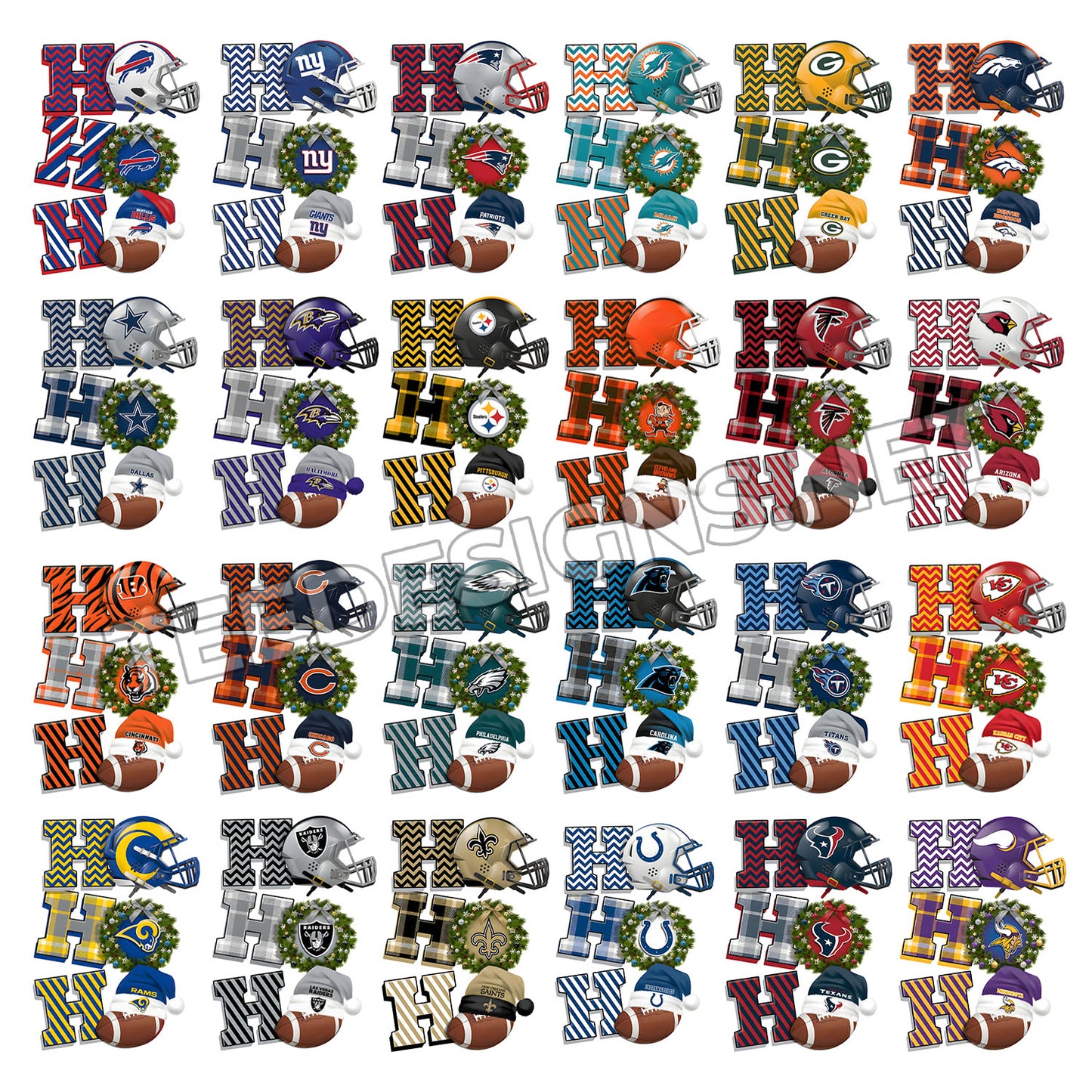 32 HO HO HO NFL Designs PNG