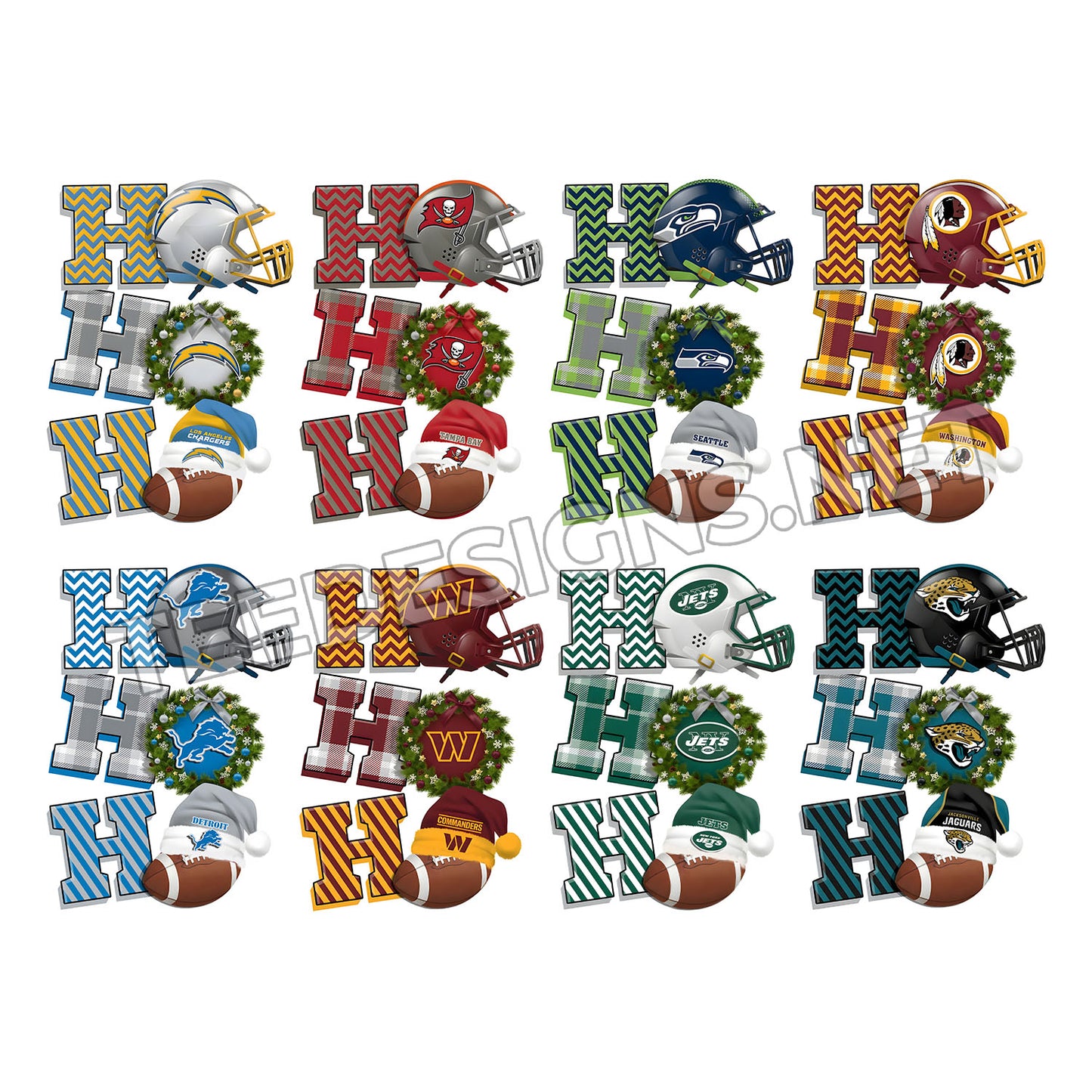 32 HO HO HO NFL Designs PNG