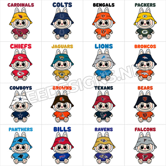 32 Labubu NFL Designs PNG