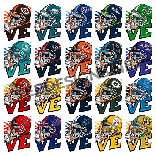 32 Love Helmet NFL Designs PNG