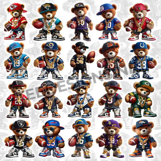 32 Luxury Hip Hop Teddy NFL Designs PNG