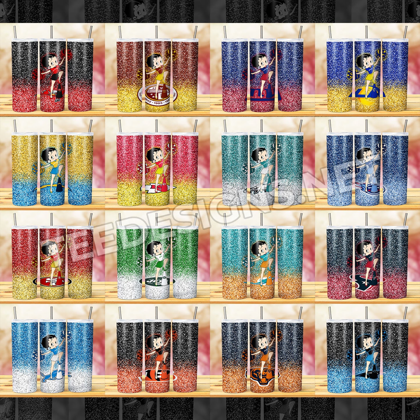 32 NFL Betty Boop Tumbler Designs