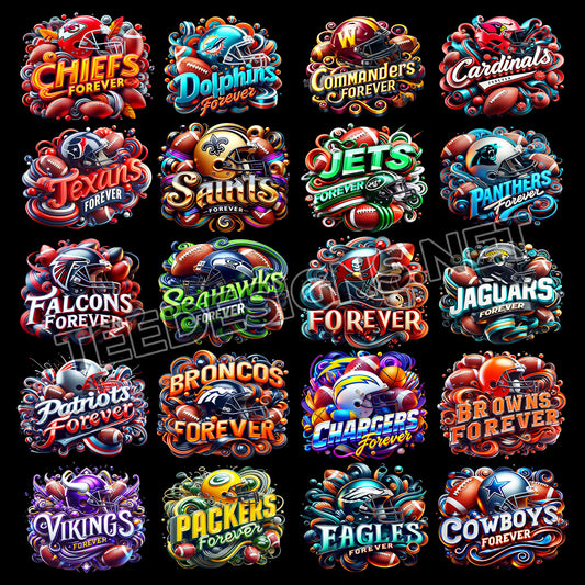 32 NFL Forever Team Designs PNG