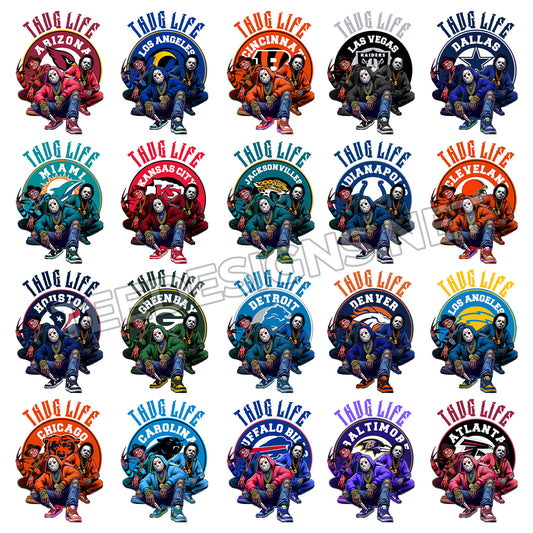 32 NFL Halloween Thug Life Designs PNG