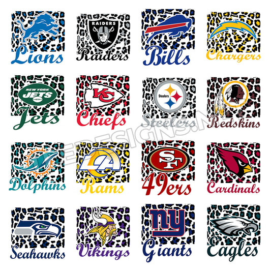 32 NFL Leopard Print Designs PNG