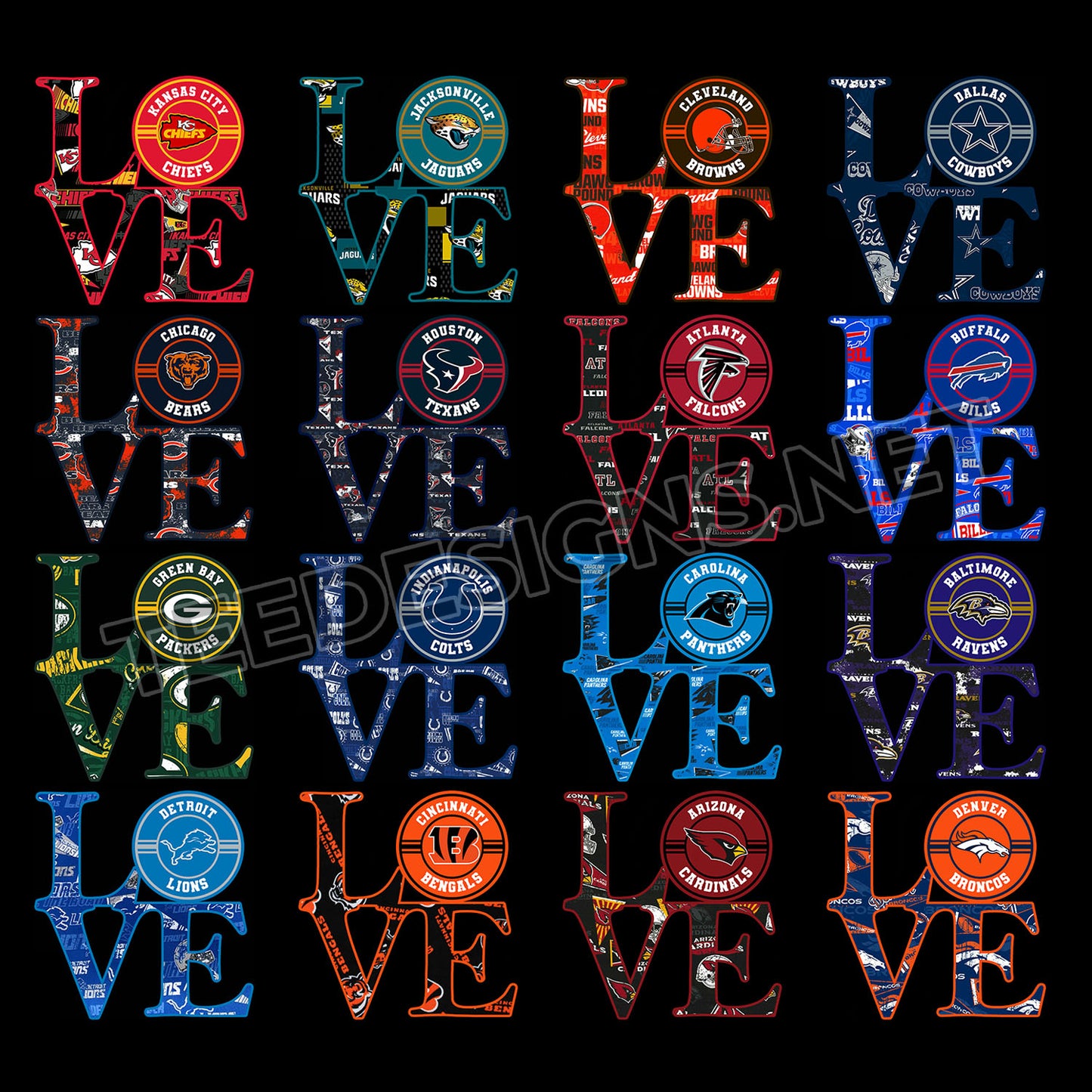 32 NFL Love Designs PNG