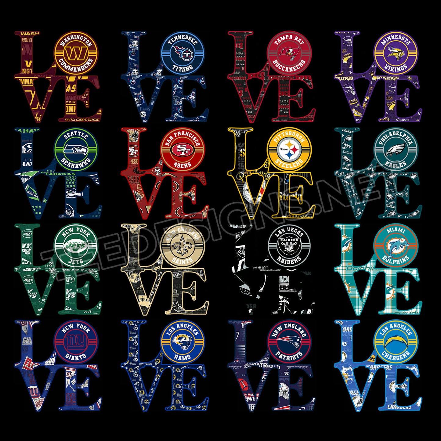 32 NFL Love Designs PNG