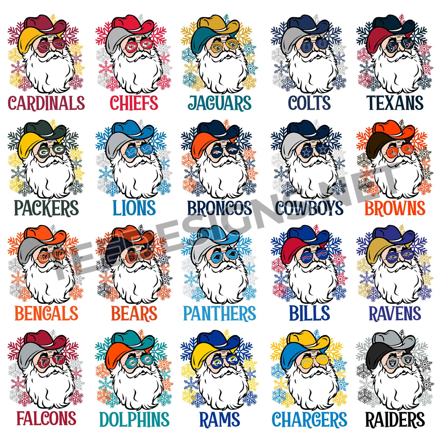 32 NFL Santa Designs PNG