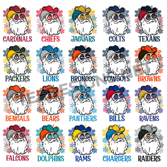 32 NFL Santa Designs PNG