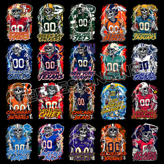 32 NFL Skull Player Designs PNG