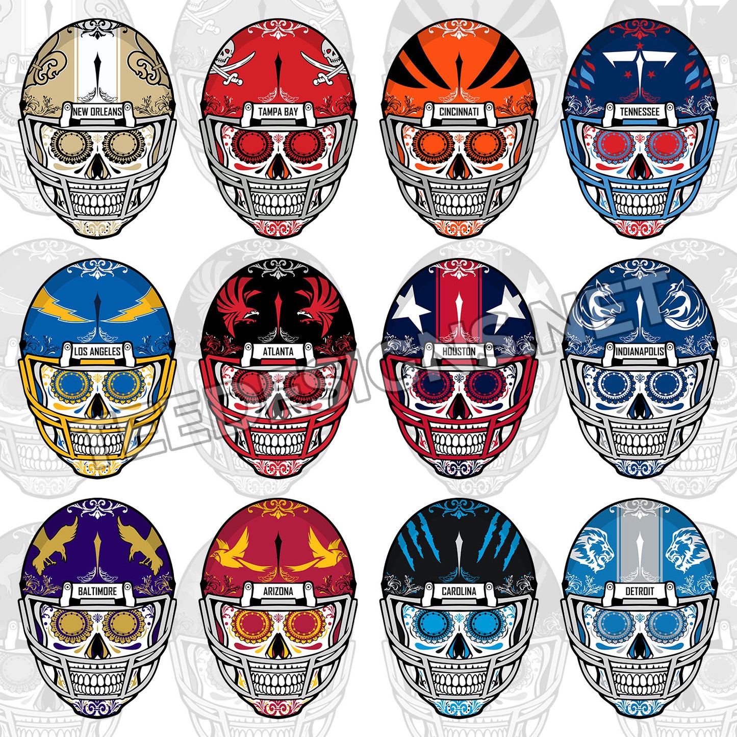 32 NFL Sugar Skull Designs PNG