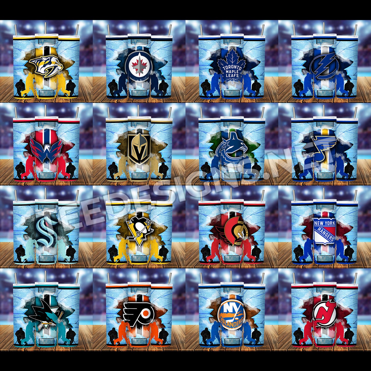 32 NHL Rink Hole Tumbler Designs
