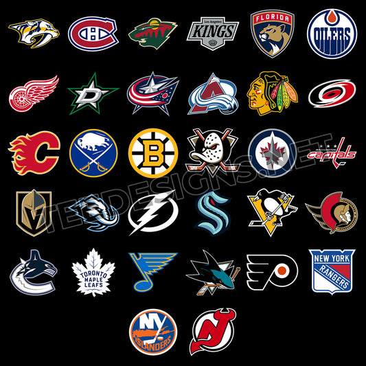 32 NHL Team Logos PNG