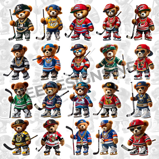 32 NHL Teddy Designs PNG