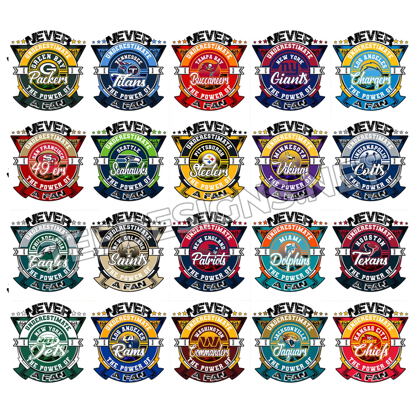 32 Never Underestimate Fan NFL Designs PNG