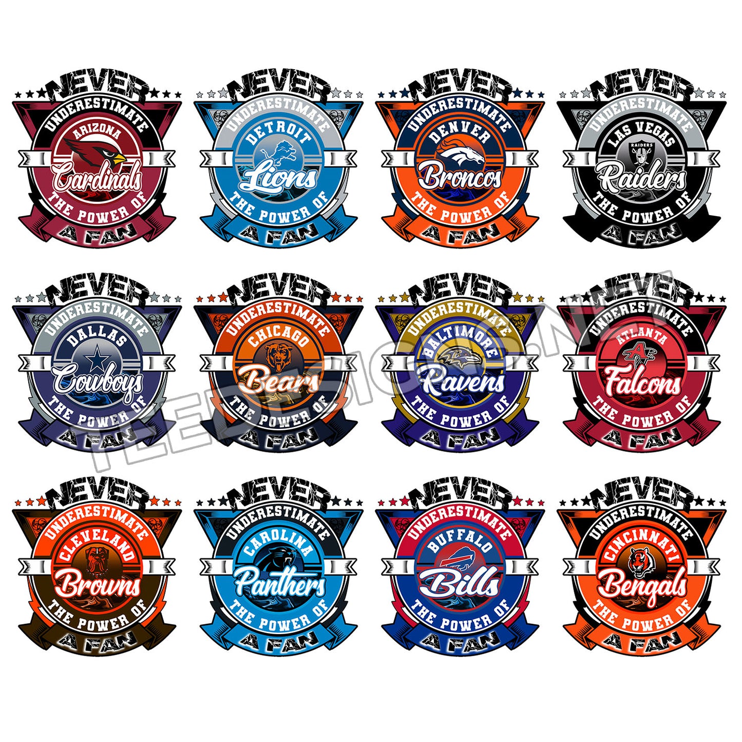 32 Never Underestimate Fan NFL Designs PNG