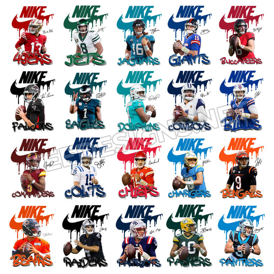 32 Nike Swoosh NFL Player Designs PNG