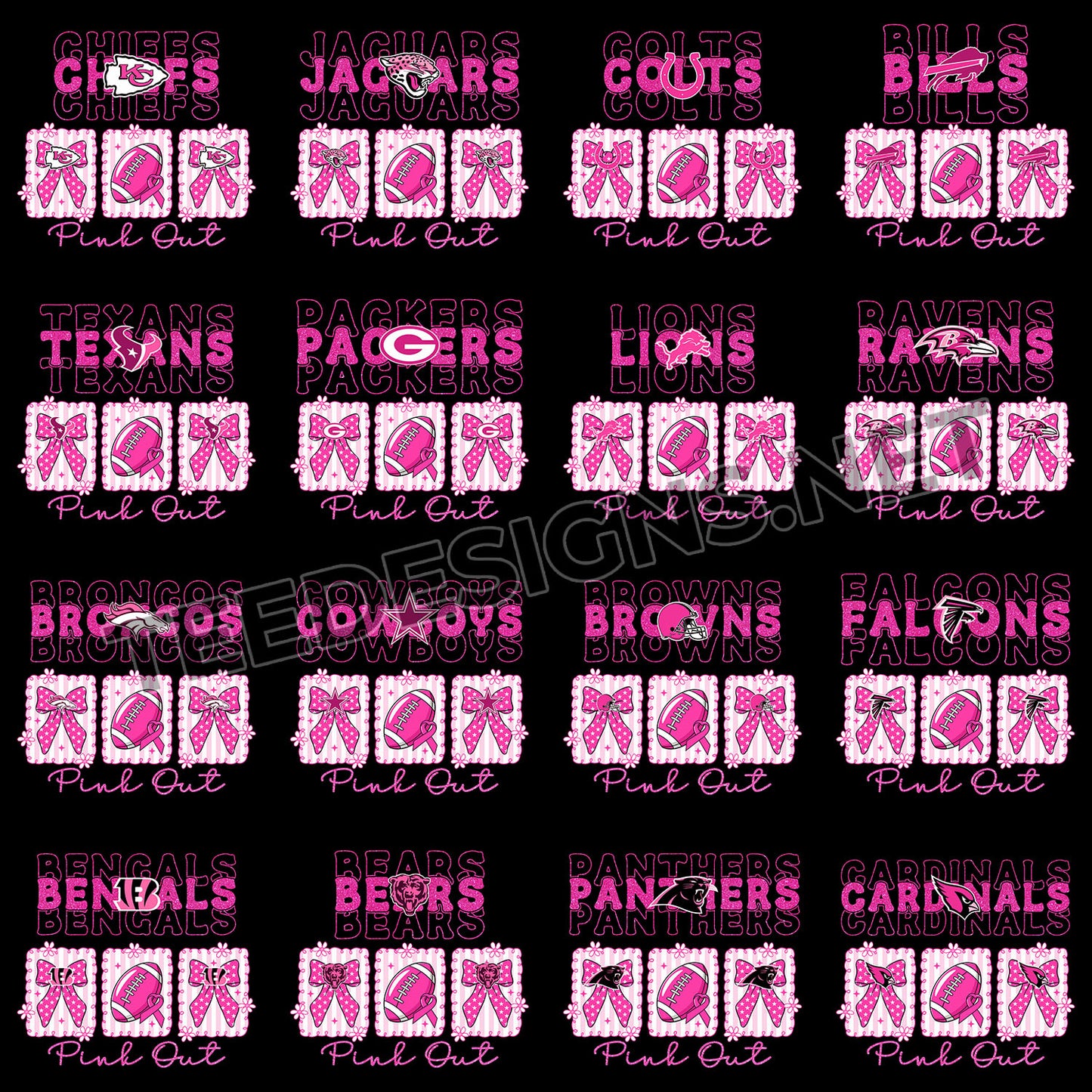 32 Pink Out NFL Designs PNG