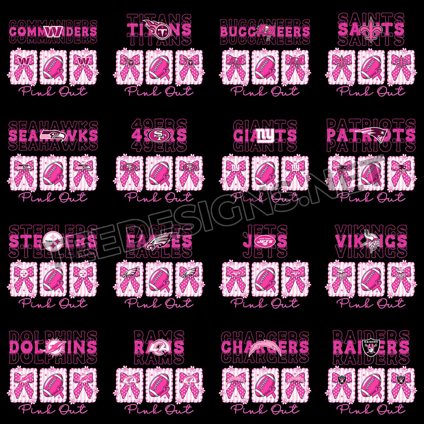 32 Pink Out NFL Designs PNG