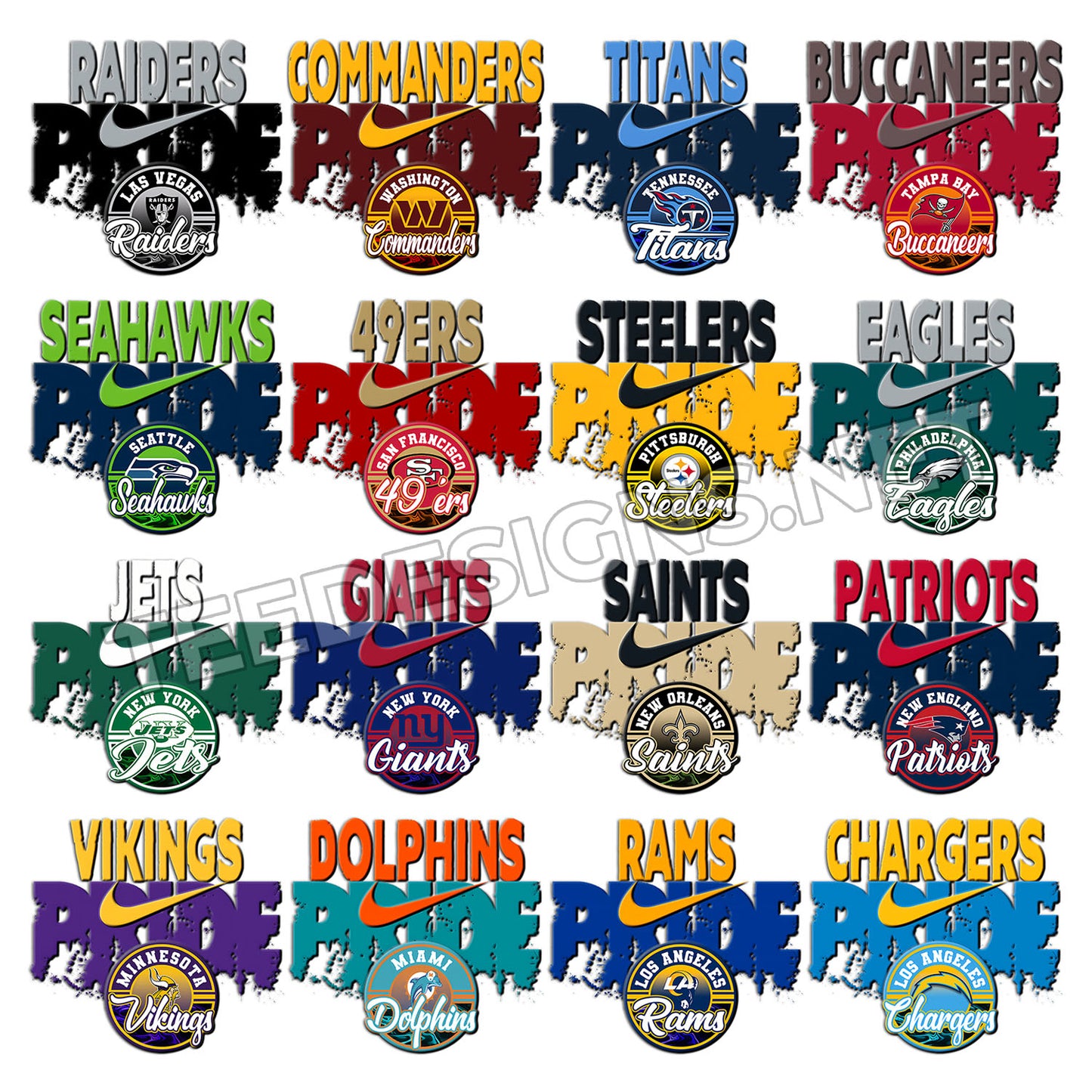 32 Pride Swoosh NFL Designs PNG