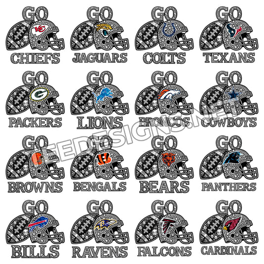 32 Rhinestone NFL Designs PNG