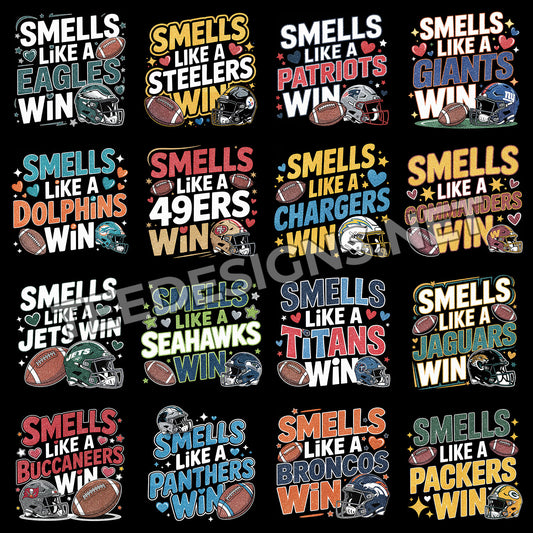 32 Smells Like a Win NFL Designs PNG