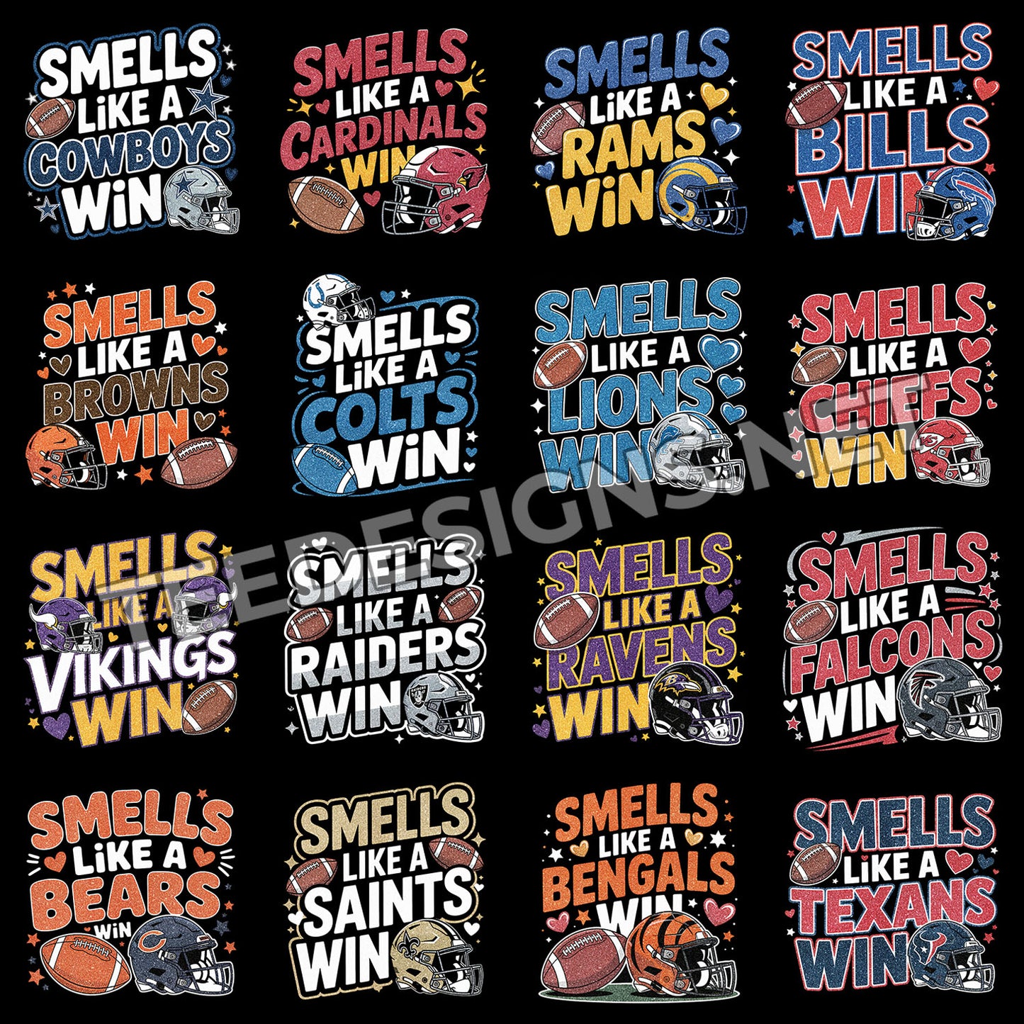 32 Smells Like a Win NFL Designs PNG
