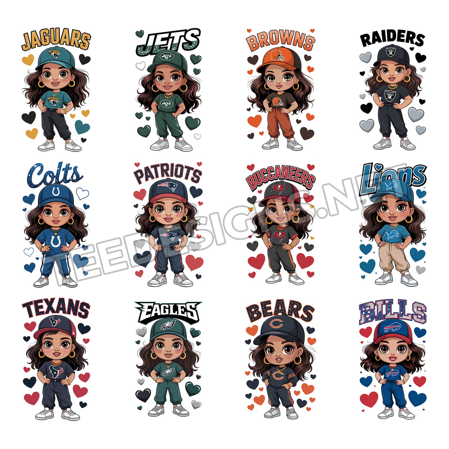 32 Stylish Cute Girl NFL Designs PNG