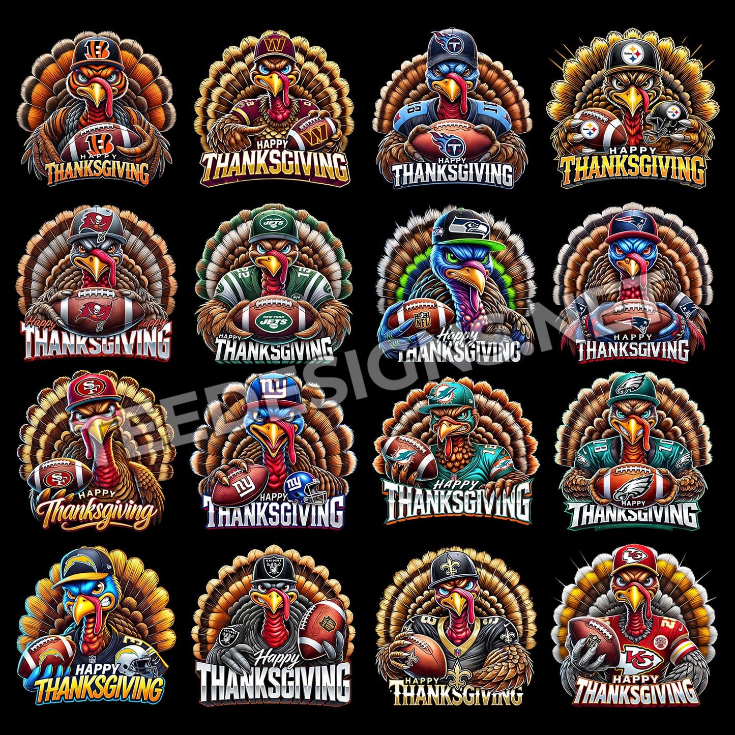 32 Thanksgiving NFL Designs PNG